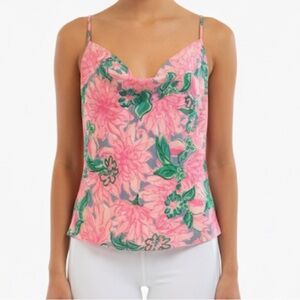 Lilly Pulitzer Bobbie CamisoleTank Top Pink Blossom Try Your Zest Cami Tank S
